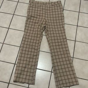 Vintage Plaid Brown Pants
